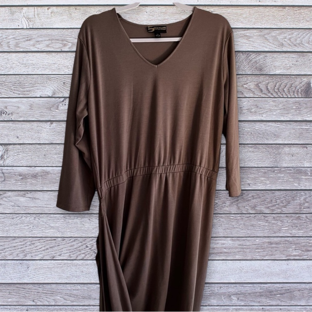 Serena Williams tan asymmetrical dress xl